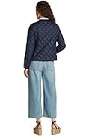 Tommy Hilfiger Cazadora acolchada Mujer Down Quilted Collarless con botones, Azul (Dark Night Navy), XL