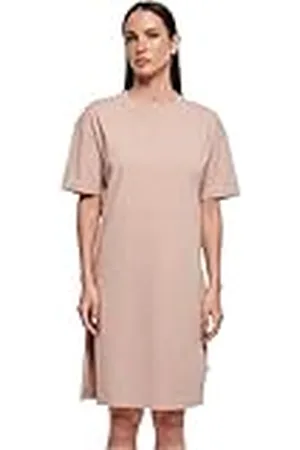 Build Your Brand Ladies Organic Oversized Slit tee Dress Vestido, , 3XL para Mujer