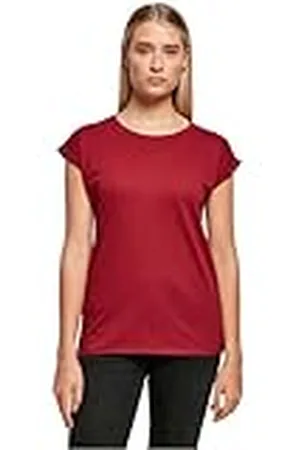 Build Your Brand Ladies Extended Shoulder tee Camiseta, , L para Mujer