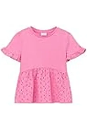 QS by s.Oliver Perforada Camiseta con Punta de Agujero, Rosa, 92 cm-98 cm para Niñas