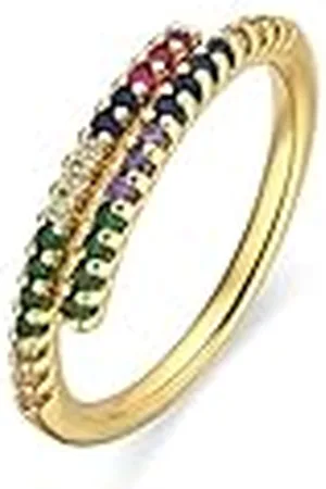 Luxenter Anillo con Circonita Multicolor acabado oro 18k - Tazel