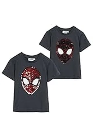 SPIDERMAN Camiseta de Manga Corta Infantil Gris Oscuro - Marca EAN: 8445484499896 - Talla: 5 Años