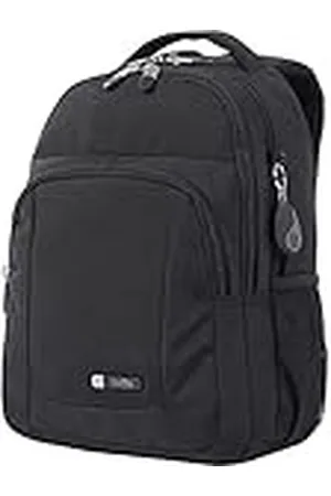 TOTTO Mochila para Tablet o Portátil de 10 Pulgadas, Modelo Tamulo, Mochila Pequeña, 3 Compartimentos, 2 Bolsillos para Botella, Espaldar Ergonómico, Correas en S para Mayor Comodidad, Negro
