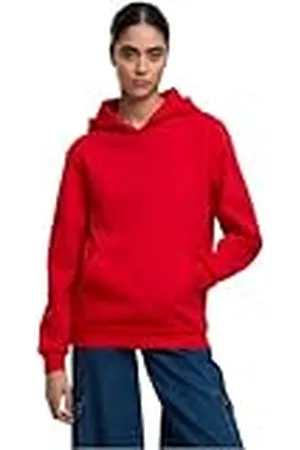 Urban classics TB7431-Ladies Loose Light Brushed Fleece Hoody Hooded Sweatshirt, , S Women