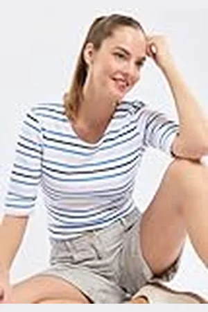 Armor.lux Marinière Tricolore Col Bateau en Coton Épais Femme Suéter, , M para Mujer