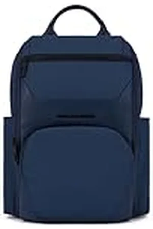 Piquadro Computer and iPad® backpack in recycled fabric with sternum strap, anti-theft cable, pocket for bottle and RFID anti-fraud protection, BLU, , Talla única, 0 unidades