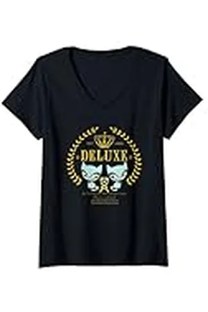 Pussy Deluxe Mujer Cat kitten neko pussy kat katze chaton royal Camiseta Cuello V