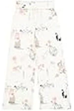 Champion Legacy Emotional Dance G (405017) - Pantalón de chándal de pernera ancha floral de forro polar suave y compacto ultraligero (240 g), blanco roto, 7-8 años (S) niñas FW24