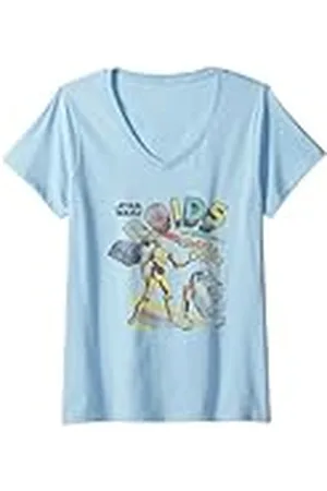 STAR WARS Mujer Droids The Adventures Camiseta Cuello V