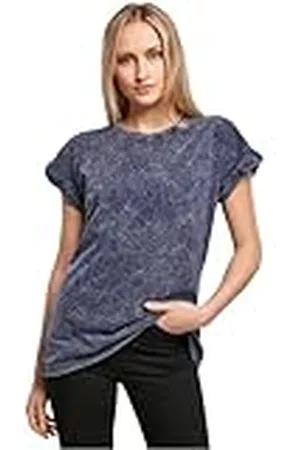 Build Your Brand BY053-Ladies Acid Washed Extended Shoulder tee T-Shirt, , XXL Women