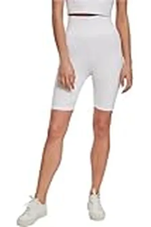 Urban classics Ladies Radler-Hose High Waist Cycle Shorts Pantalones Cortos de Yoga, (White), S para Mujer
