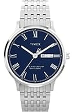 Timex Waterbury Reloj para Hombre, Pulsera de Acero Inoxidable, Esfera Azul, Caja de Acero Inoxidable, 40 mm, TW2Y28500
