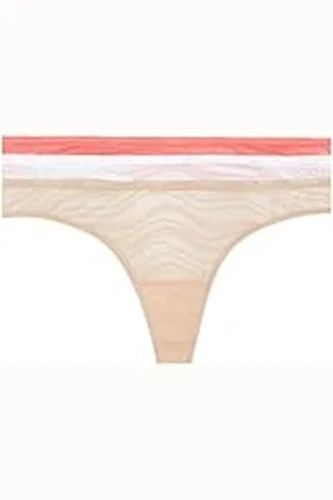 Calvin Klein Pack de 3 Braguitas Tipo Tanga para Mujer con Encaje, , L