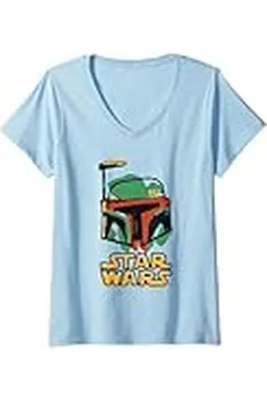 STAR WARS Mujer Doodle Boba Fett Camiseta Cuello V