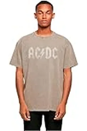 Merchcode Mp5011720-acdc-Logo Acid Washed Oversize tee Camiseta, Color Caqui, L Hombres