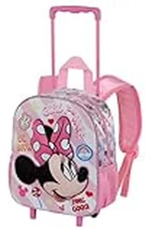 Disney Mickey Minnie-Mochila 3D con Ruedas Pequeña, 26 x 34 cm, Capacidad 12.5 L