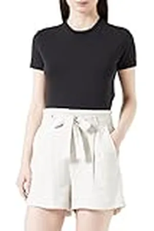 ONLY Onlcaro PB Belt Linen Blend Pantalones Cortos Pnt, Forro Plateado, S para Mujer