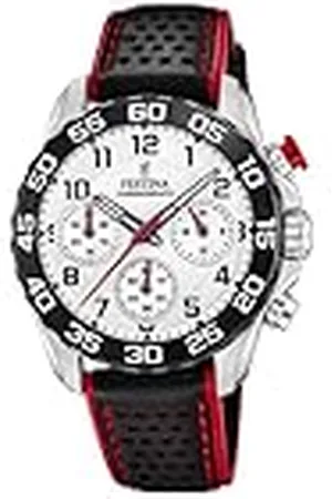 Festina Reloj Infantil F20458/1 Junior Collection Caja de Acero Inoxidable 316l Plateado Correa de Cuero Negro