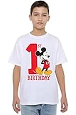 Mickey Mouse 1st Birthday Unisex Kids T Shirt Camiseta, , 5-6 años para Niños