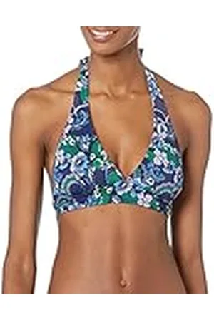 Amazon Top de Bikini con Tirantes, Escote Halter y Soporte Ligero (Disponible en Tallas Grandes) Mujer, , 46