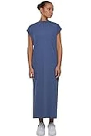 Urban classics Tb6027-ladies Long Extended Shoulder Dress Vestido, Color Azul Vintage, M para Mujer