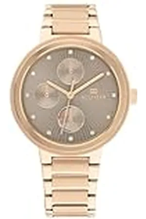Tommy Hilfiger Reloj Analógico de Cuarzo multifunción para Mujer con Correa en Acero Inoxidable Color Oro Rosado - 1782533