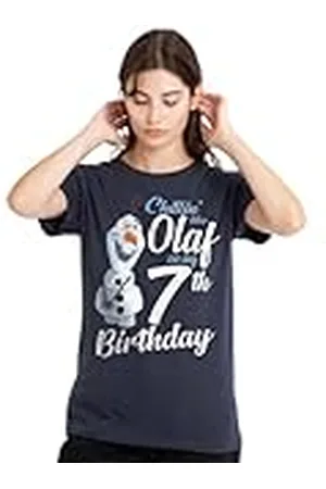 Disney Mandarin creative ltd Frozen Chillin Like Olaf 7th Birthday Ladies T Shirt, Deep Navy Camiseta, , L para Mujer