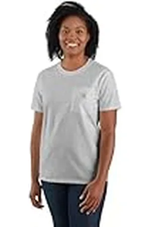 Carhartt K87 Camiseta De Manga Corta Con Bolsillo, Ajuste Holgado, Tejido Grueso Mujer, , XS