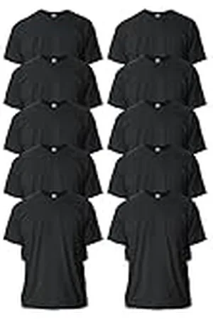 Gildan Camiseta de Ultra Cotton, Estilo G2000, T-shirt para Hombre, Negro (Black), L (Paquete de 10)
