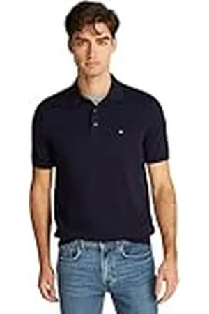 Tommy Hilfiger Polo de manga corta Hombre Essential Cotton Knitted Dick, Azul (Desert Sky), XL