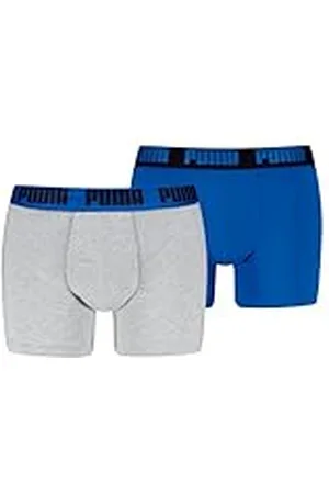 PUMA Men Everyday Bóxer, Blue/Grey Melange, L (Pack de 2) de los Hombres