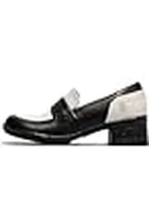 Fly London ELAM574FLY, Mocasines Mujer, Black/White, 41 EU