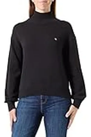 Calvin Klein Monogram Embro High Neck Sweater Suéter pulóver, , XXL para Mujer