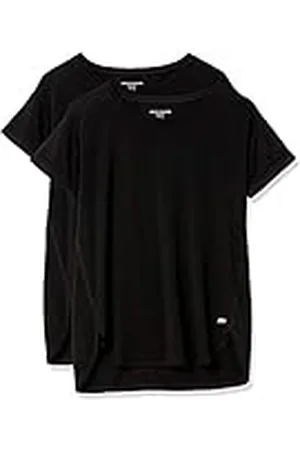Amazon Camiseta Studio Ligera, Holgada y con Cuello Redondo (Disponible en Tallas Grandes) Mujer, Pack de 2, , XXL