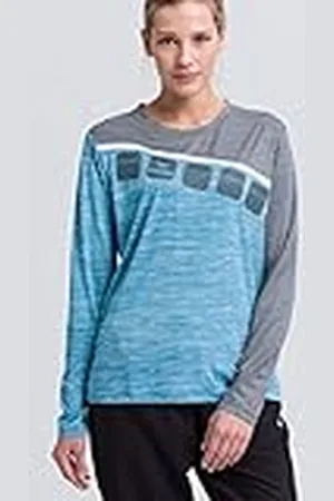 Erima 1331915 Camiseta, Mujer, Oriental Blue Jaspeado/Gris Jaspeado/Blanco, 40
