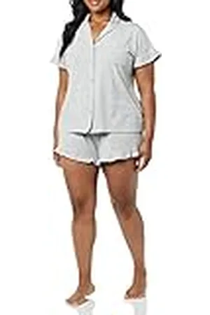 Amazon Conjunto de pijama con pantalones cortos en algodón y modal - colores interrumpidos Mujer, , 6XL Grande