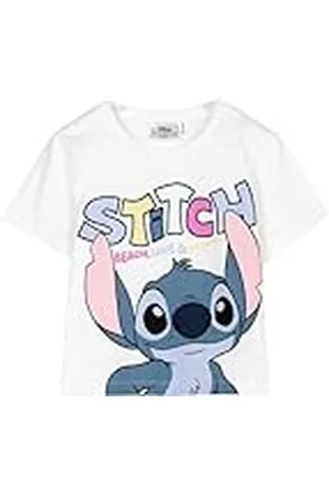 Stitch Camiseta de Manga Corta Infantil Blanco - Marca EAN: 8445484508055 - Talla: 8 Años