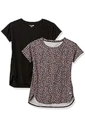 Amazon Camiseta Studio Ligera, Holgada y con Cuello Redondo (Disponible en Tallas Grandes) Mujer, Pack de 2, , XXL