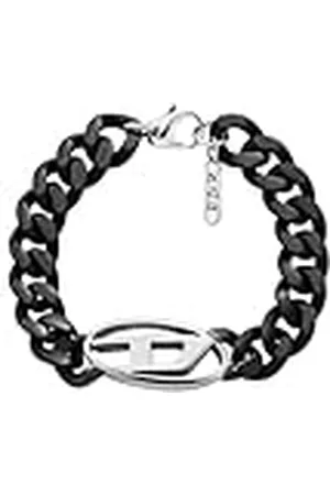Diesel Pulsera ovalada de acero inoxidable para hombre, con logo D, DX1611931, Eine Grösse, Acero inoxidable, No es una piedra preciosa