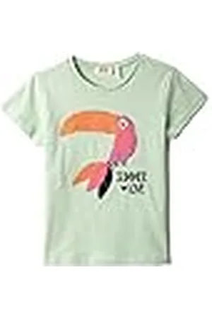 Koton Parrot Sequined T-Shirt Short Sleeve Crew Neck Cotton, Camiseta Niñas,