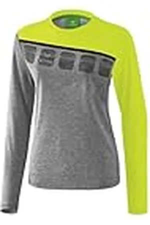 Erima 1331917 Camiseta, Mujer, Gris Jaspeado/Lime Pop/Negro, 44