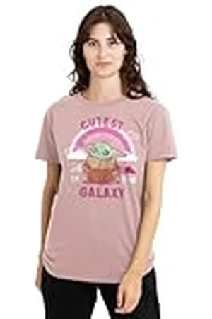 STAR WARS Grogu Cutest in The Galaxy Ladies T Shirt, Pink Camiseta, , M para Mujer