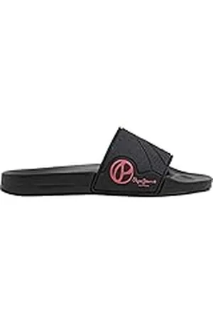 Pepe Jeans Slider Texture W, Sandalias deslizantes, Black, 25 EU