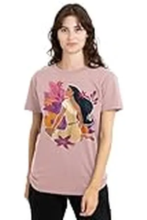 Disney Pocahontas Flowers Ladies T Shirt, Pink Camiseta, , M para Mujer