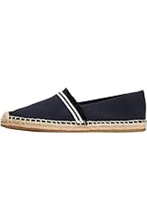 Tommy Hilfiger Alpargatas Mujer Fringe Canvas Closed con logotipo, Azul (Space Blue), 37
