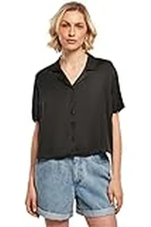 Urban classics Camiseta de satén de Viscosa para Mujer Camisa, , XS