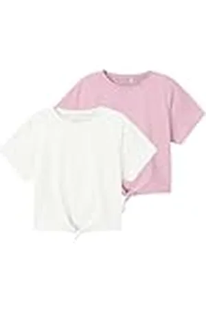 NAME IT Nkfvaya 2p SS Loose Top Camiseta, Rosa, 122 cm-128 cm para Niñas