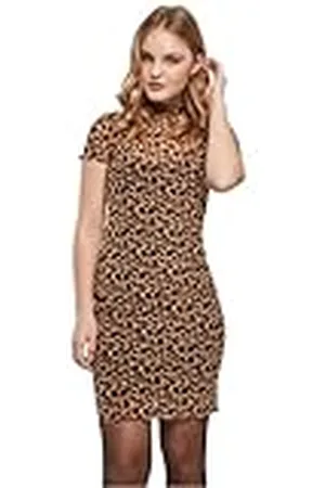 Urban classics Vestido de malla de doble capa para mujer, Vestido informal Mujer, , S