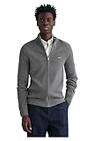 GANT Cárdigan con Cremallera de algodón Suéter, , XXXL para Hombre