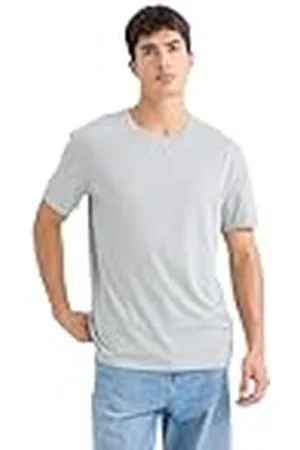 DeFacto Herren Basic Klassisches T-Shirt für Männer Camiseta, , L Hombres
